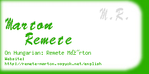 marton remete business card